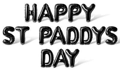 HAPPY ST PADDYS DAY Letter Balloon Banner - DIY St Patrick's Day Decorations - Image 1 of 4