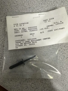 Ariens Part# 06830000 Lawn Mower Rvt-Pop .195 Plastic - Picture 1 of 1