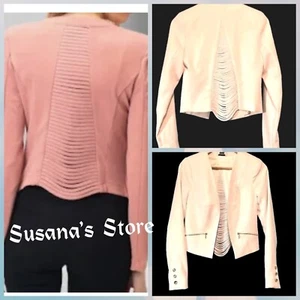 NWT Bebe SIZE S Kendra Fringe Back Crop Blazer Jacket Chick, very detailed!! - Picture 1 of 7