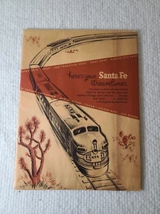 Vintage 50's SANTA FE RAILWAY Streamliner Children's Model Train Punch Out - Picture 1 of 7