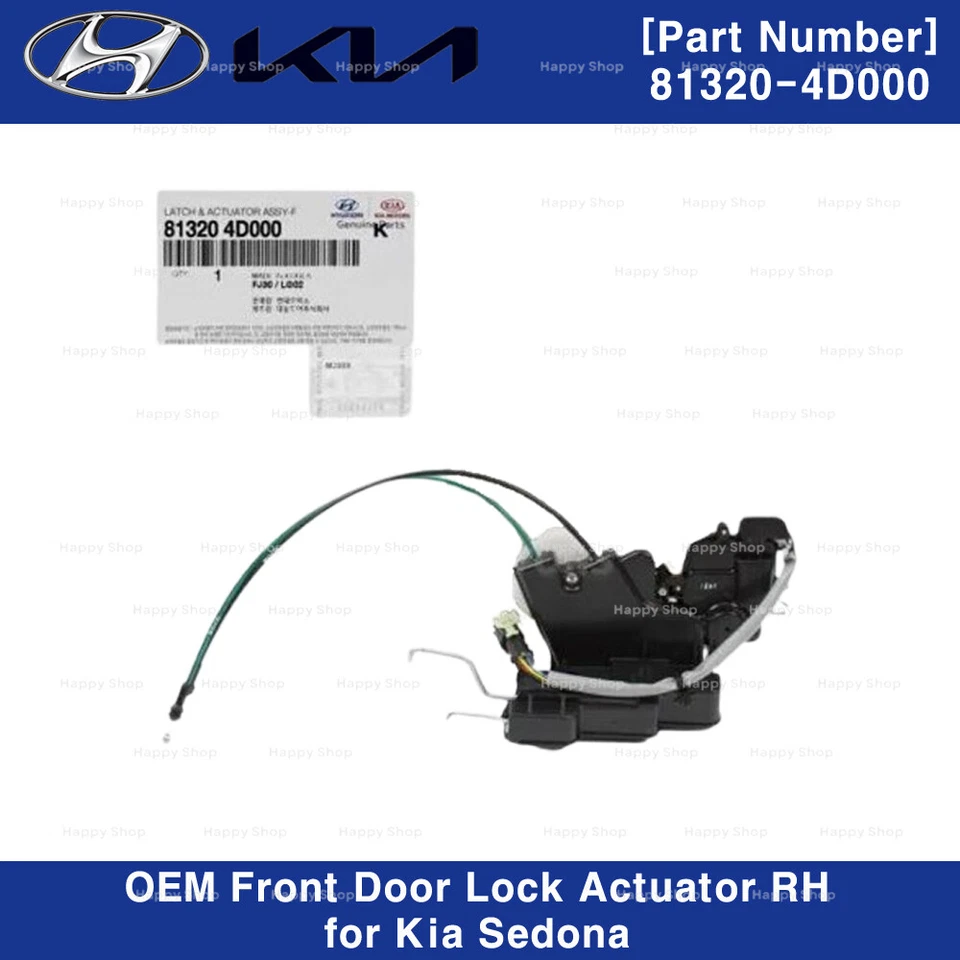 Actuador de cerradura de puerta delantero derecho pasajero OEM 813204D000 para Kia Sedona 07-14 Foto 1 de 4