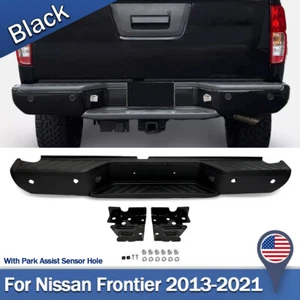 Rear Steel Step Bumper Assembly Black W/ Sensor Holes For 13-21 Nissan Frontier - Picture 1 of 9