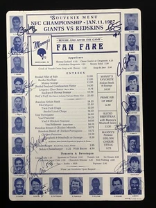 Lawrence Taylor Signed Menu 1986 SB Champs NY Giants Carson +11 Auto PSA/DNA - Bild 1 von 6