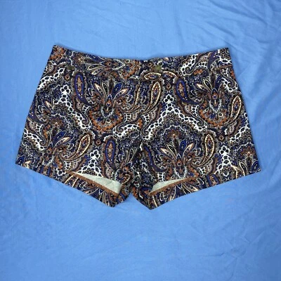 JCrew Stretch Short Shorts / Size 2 / Side Zip / Paisley Pattern / Chino - Image 1 of 4