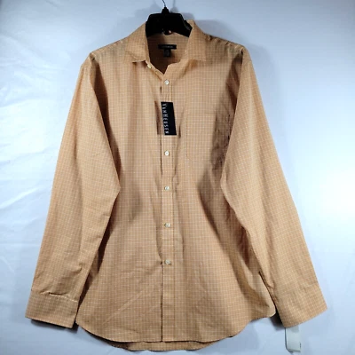 Nueva Camisa de Vestir Van Heusen Naranja A Cuadros Abotonada Para Hombre Talla Grande 16-16.5 Foto 1 de 4