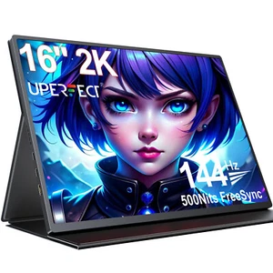 UPERFECT 16" Portable Monitor 2K 120Hz Freesync HDR Eyecare Screen USB C HDMI - Picture 1 of 10