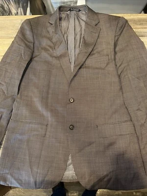 ZANETTI Men’s Gray Glen Plaid Wool Reg Fit Suit Sport Coat Blazer. Size 44R. T - Image 1 of 4