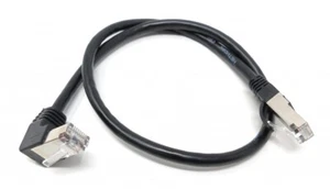 LAN Kabel 0,5 m RJ45 Stecker Ethernetkabel Netzwerkkabel Winkel in Schwarz - Afbeelding 1 van 4