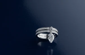 Modern Classic Double Band Design 935 Argentium Silver & Simulated Sapphire Ring - Picture 1 of 3