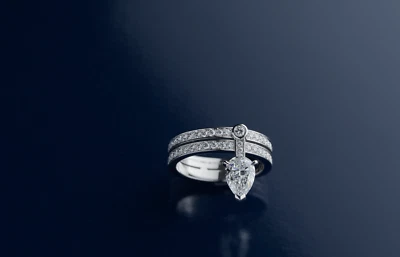 Modern Classic Double Band Design 935 Argentium Silver & Simulated Sapphire Ring - Image 1 of 3