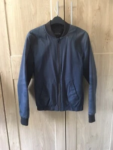 Mens/teenager Bomber/Harrington Navy Cotton Summer Jacket. Size XS. River Island - Picture 1 of 8