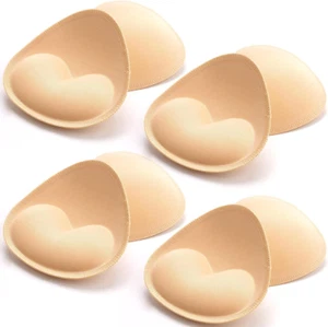 Bra Pads Inserts - 4 Pairs Sew in Cups for Sports Bras & Swimsuits - Picture 1 of 12