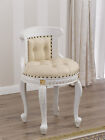 Chair Adeline Decape Baroque Style Stool Ivory And Gold Leaf Champagne Faux L...
