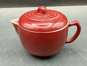 Hazel Atlas Moderntone Teapot Little Hostess Party Set Burgundy Bin 1 - Picture 1 of 9