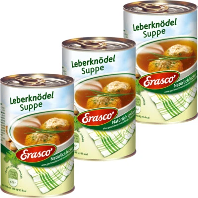 SUPPE Erasco zuppa gnocchi di fegato tipico bavarese condimento piccante 395ml confezione da 3 pezzi