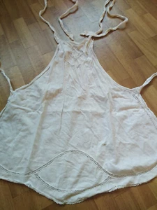 old apron; serving apron; cotton, with fine lace - Picture 1 of 4