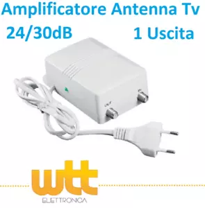 AMPLIFICATORE ANTENNA DI LINEA TV DA INTERNO DIGITALE TERRESTRE 1IN-1OUT 20dB - Foto 1 di 2