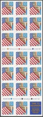 Booklet Pane of 20 - Scott BC114, 2920a - 32 cent - Flag on porch - 1995 - MNH - Image 1 of 2