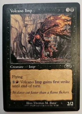 MTG Magic The Gathering Card Volcano Imp Creature Imp Black Planeshift  - Image 1 of 2
