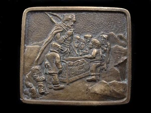 SB09158 *NOS* VINTAGE 1970s **SNOW WHITE** FANTASY ART SOLID BRASS BELT BUCKLE - Picture 1 of 2