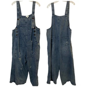 Salopette Easel Sanforizzata Distressed Oversize Denim Taglia S - Foto 1 di 7