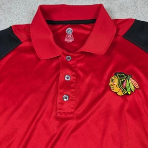 NHL Team Poloshirt Herren Größe L Rot Chicago Blackhawks Tribute Logo Kurzarm - Bild 1 von 10
