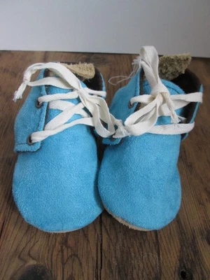 NUEVO SIN ETIQUETAS Gracious May Bebé Suela Suave Gamuza Zapatos 6-12 Meses Azul Niño Cuero EE. UU. Foto 1 de 4