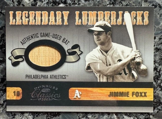 JIMMIE FOXX g/u BAT card 2003 Donruss Classics #36/50 REDSOX Philadelphia A's - Image 1 of 1
