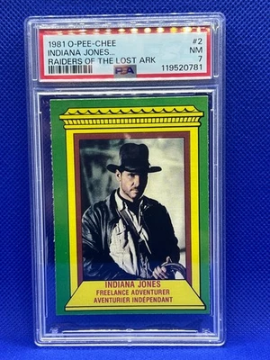 1981 O-Pee-Chee OPC Raiders Of The Lost Ark #2 Indiana Jones RC PSA 7 NM - Image 1 of 2
