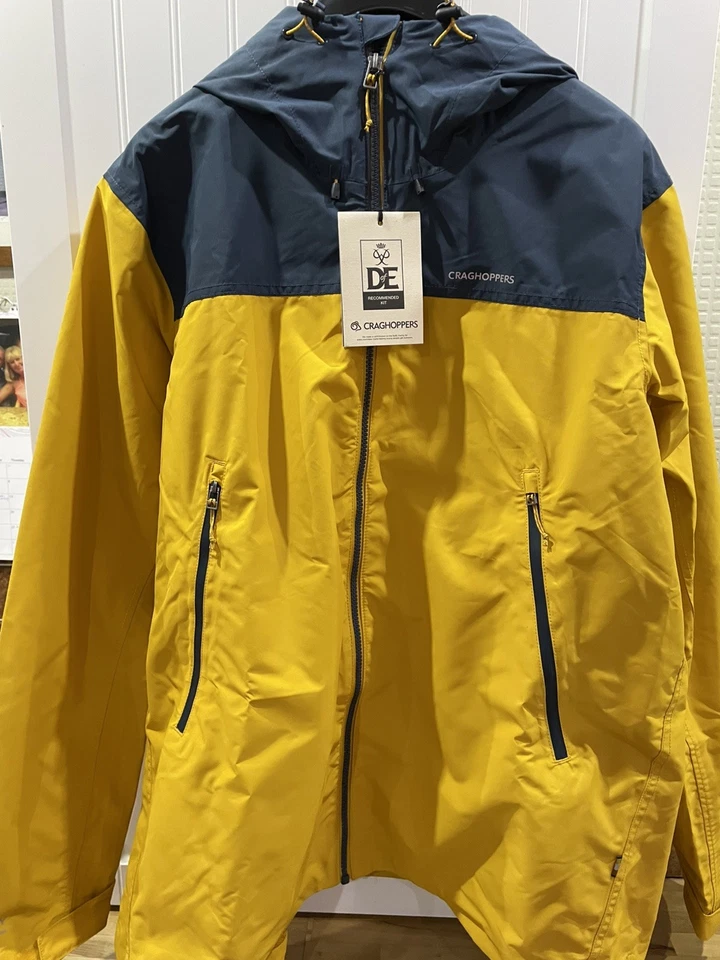 BNWT Mens Craghoppers Vanth Jacket Waterproof Breathable size XL Yellow/Blue - Image 1 of 4