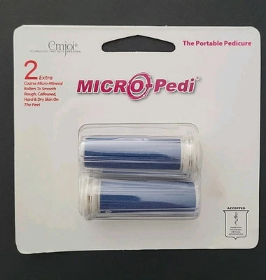 Emjoi Micro-Pedi 2 PK Extra Coarse Replacement Rollers Callus Remover NEW - Image 1 of 4