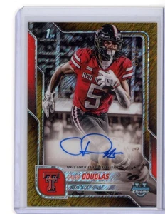 2025 Bowman U Chrome Caleb Douglas 1st AUTO Gold Shimmer Refractor /50 TexasTech - Bild 1 von 2