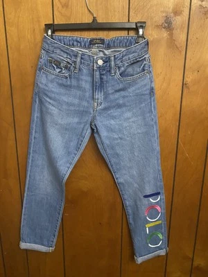 POLO RALPH LAUREN  SLIM BOYFRIEND BLUE JEANS  GIRLS SIZE 10 - Image 1 of 4