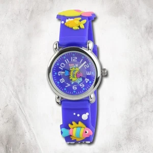 Tee-Wee Kinder Uhr 27mm Quarz Analog Meereswelt Armband blau Kautschuk UW835B - Bild 1 von 6