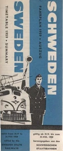 Sweden Timetable 1959 Summary, valid from 31.V to 31.VIII 1959 / Schweden Fahrpl - Bild 1 von 1