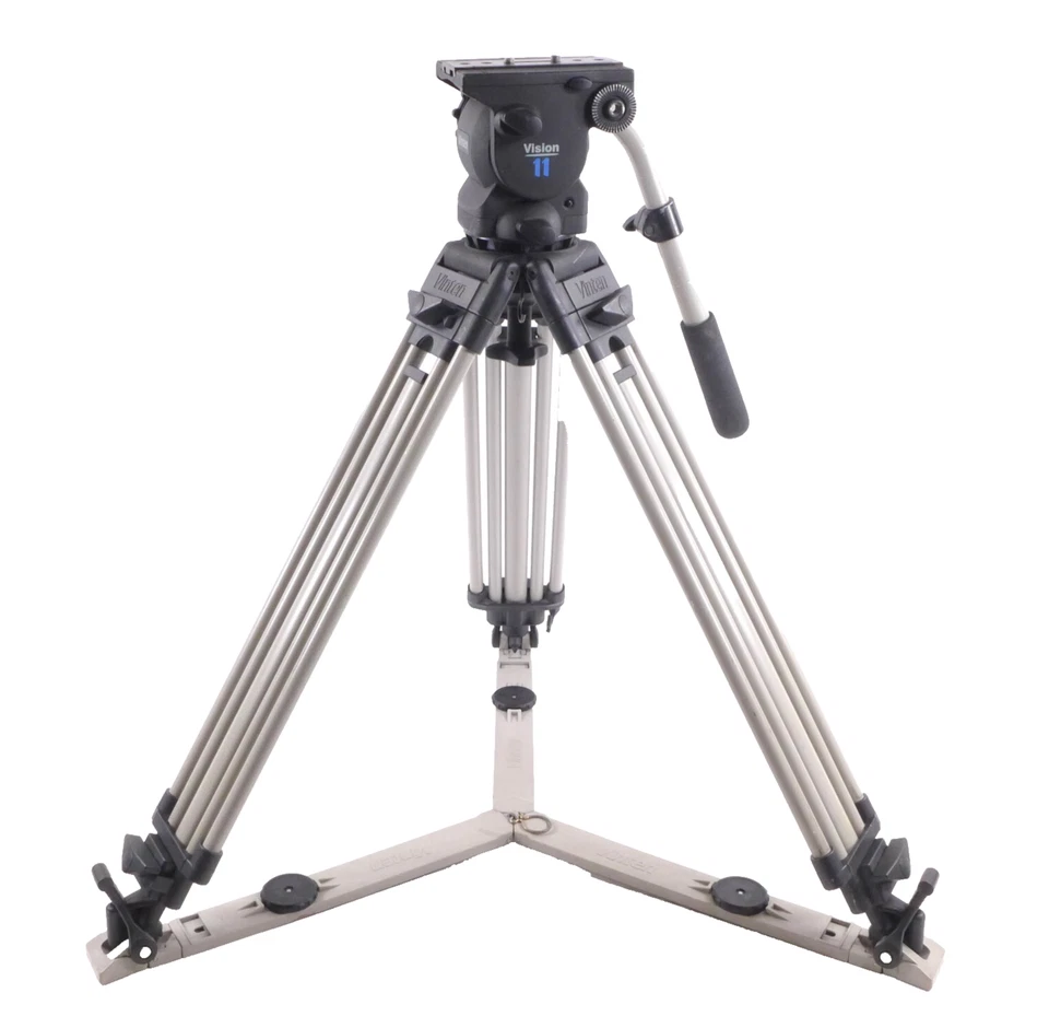 Vinten Vision 11 Fluid Head Aluminum Tripod 100mm Black with Ground Spreader - Image 1 of 4