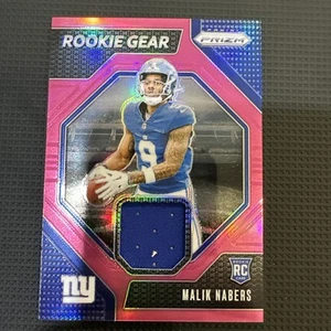 2024 Panini Prizm MALIK NABERS Rookie Gear Patch Pink Pulsar RC RG-MNS NY Giants - Picture 1 of 2