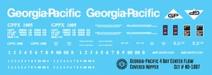 HO Scale - Georgia Pacific 4 Bay Centerflow Covered Hopper Decals - Picture 1 of 2