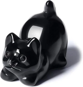 Jovivi Black Obsidian Cat Crystal Statue Home  - Picture 1 of 8