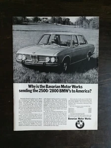 Vintage 1970 BMW 2500 2800 Full Page Original Ad 624 - Picture 1 of 1