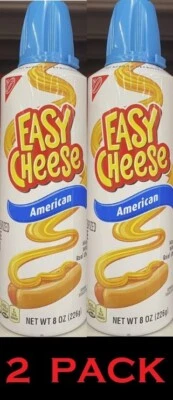 NABISCO Easy Cheese AMERICAN Sabor Pasteurizado Queso Exprimidor Lata 8 OZ - 2 LATAS Foto 1 de 4