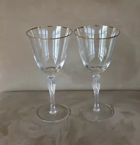 Set of 2 Sasaki Renaissance Gold Water Goblets 8"h Lot1 - Picture 1 of 3