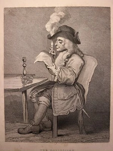 THE POLITICIAN CARICATURE 1833 WILLIAM HOGARTH ANTIK STAHLSTICH ENGRAVING 22 - Bild 1 von 10
