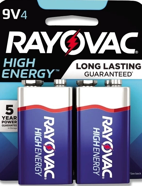 Baterías alcalinas Rayovac High Energy Premium 9V, paquete de 4 Foto 1 de 1