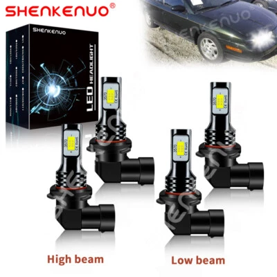 For Saturn SW1 SW2 SL SL1 SL2 6000K LED Headlight High Low Beam Bulbs Combo 4PCS - Image 1 of 4