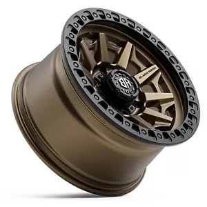 BLACK ROCK CAGE 16X8.5 6X139.7 ET0 DARK BRONZE BLACK RING WHEELS 4WD 4X4 RIMS - Picture 1 of 3
