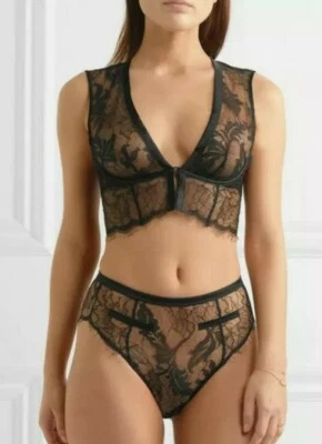 Nuevo con etiquetas Sujetador Sofía de encaje Agent Provocateur talla 2 en negro, venta al por menor $275 Foto 1 de 4