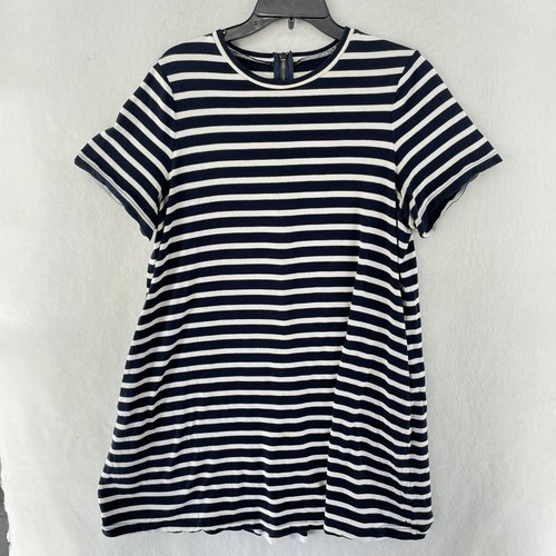 T shirt abito Kate Spade taglia XL bue bianco a righe collo rotondo manica corta lavorato a maglia