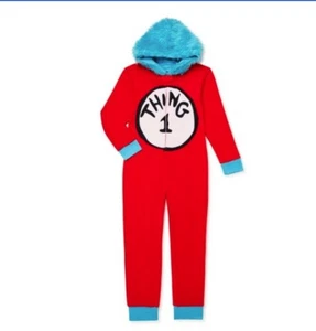 NWT 6 6x boy girl THING 1 sleeper union suit costume cat in the hat dr seuss pjs - Picture 1 of 7
