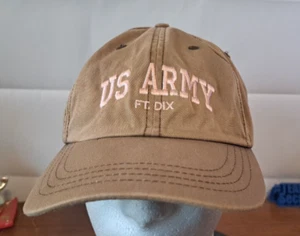 Women's FT. DIX US ARMY embroidered pink/ brown Ball Cap Strapback - Picture 1 of 15